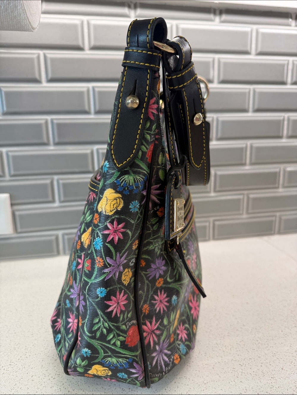 Dooney & Bourke Botanical Whimsy Embroidered Hobo - Picture 7 of 8